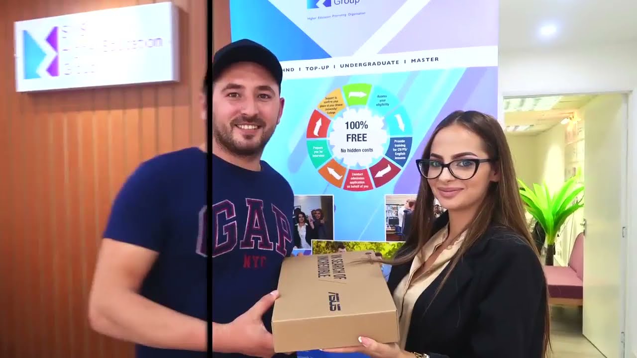 Romanian Student got admission and receiving Laptop from SMS HEG