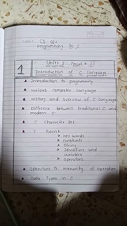 #bca #learning #computer BCA | Subject : C-Lang. | Sem 1 | Unit 1 ...