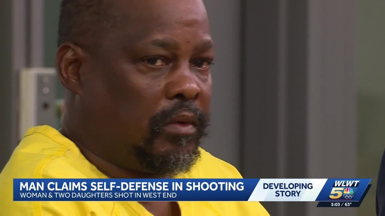 Man accused of shooting woman, two daughters claims self defense - YouTube