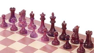 Old English Mahogany & Padauk Chess Set