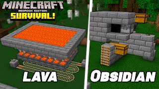 FARMS de LAVA e OBSIDIAN! - Minecraft Bedrock Survival (#15)