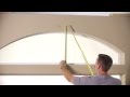 Measuring for Z-framed, Sunburst elongated arch in drywall-wrapped window opening