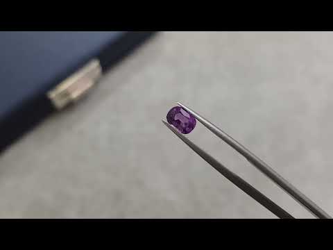 Unheated cushion cut violet sapphire 1.02 ct, Madagascar, Video  № 2