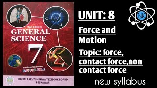 Science Class 7th|in Pashto|Ch#8|Force and Motion| Kpk Textbook|force