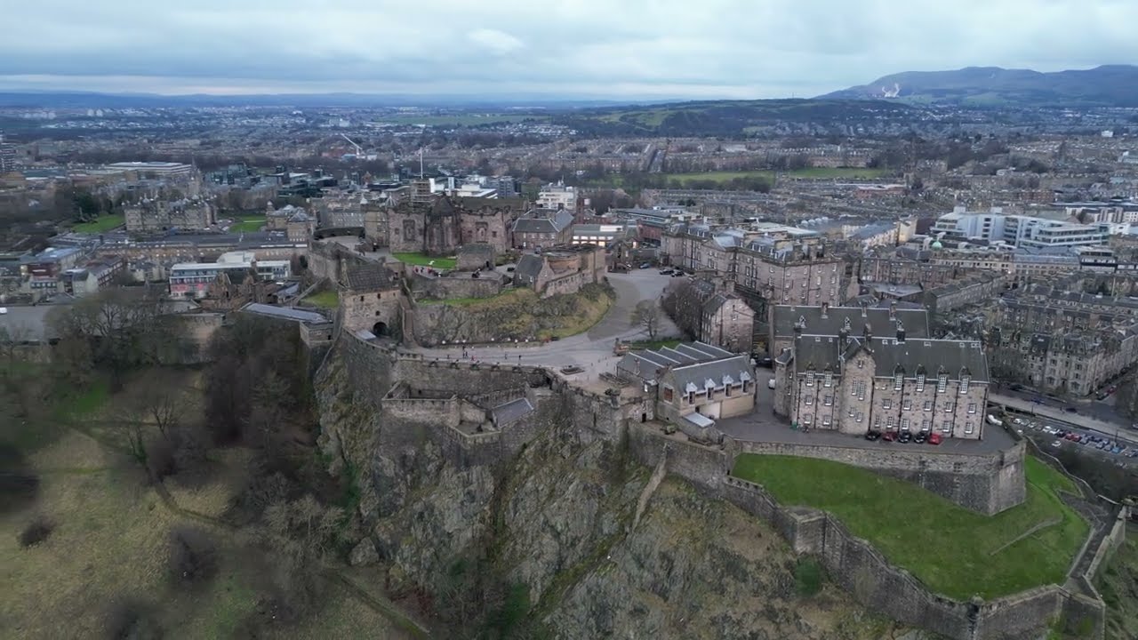 Edinburgh Castle drone footage