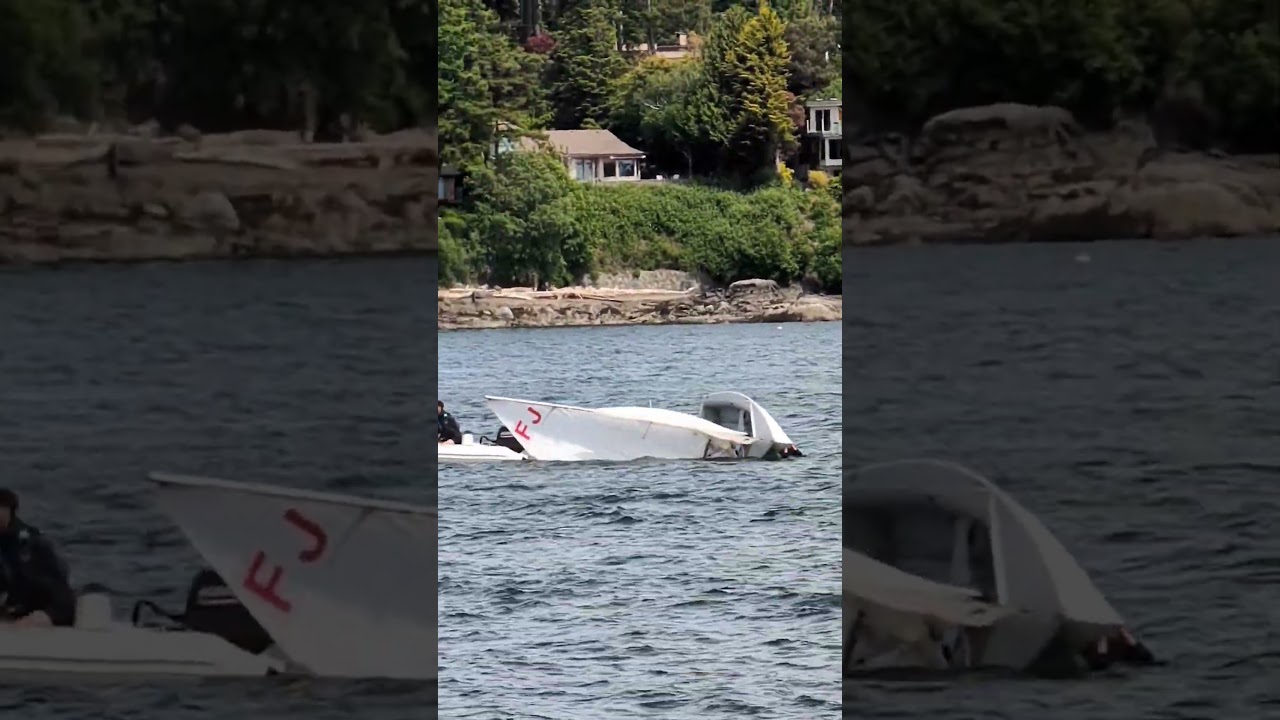 Righting an FJ or 420 sailboat after flipping over