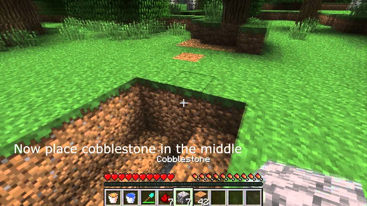 Minecraft How To Make The Obsidian Generator - YouTube