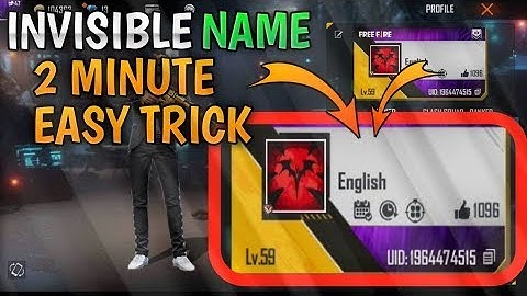 how to write invisible name in free fire easy trick