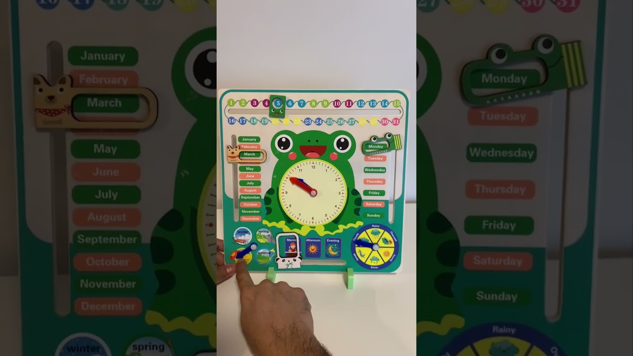 Wooden Toy Clock & Calendar 🕘😊