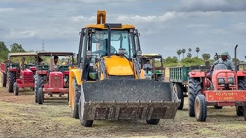 Mahindra Arjun | Kubota | Sonalika Di Working with JCB 3dx Backhoe #jcbvideo #tractorvideo #jcb3dx 