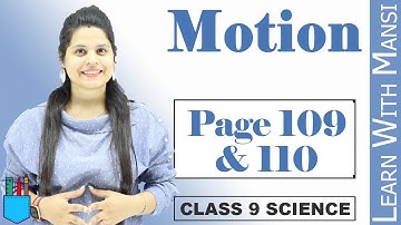Page 109 & 110 Solution | Motion | Class 9 Science |  NCERT