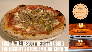 This is the result of PIZZA using the BISCOTTO STONE in OONI KARU 16