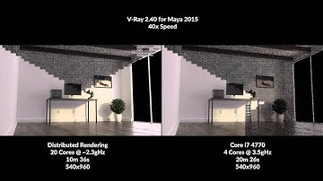 V-Ray Distributed Rendering on 20 Cores Comparison