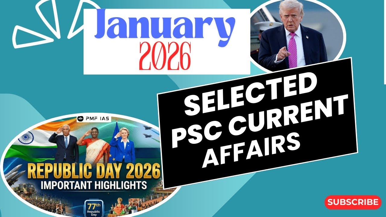 PSC CURRENT AFFAIRS 2026 JANUARY|#keralapsc #currentaffairs |#January2026|#importanttopic#mustwatch 