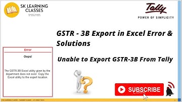 GSTR 3B Export in Excel Error and Solutions  II Unable to Export GSTR 3B In Excel I GSTR 3B Errors