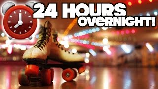 LOCKED IN! 24 Hour Overnight Challenge Fort At Roller Skating Rink! | OmarGoshTV