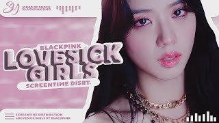 BLACKPINK  -「 LOVESICK GIRLS 」 - Screen Time Distribution