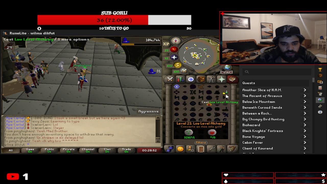 **OSRS 1 DEF PURE GRINDING LIVE** YouTube
