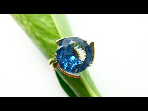 Blue Topaz cocktail ring 14KT gold PRODUCT VIDEO Marianna collection HUGE BLUE TOPAZ