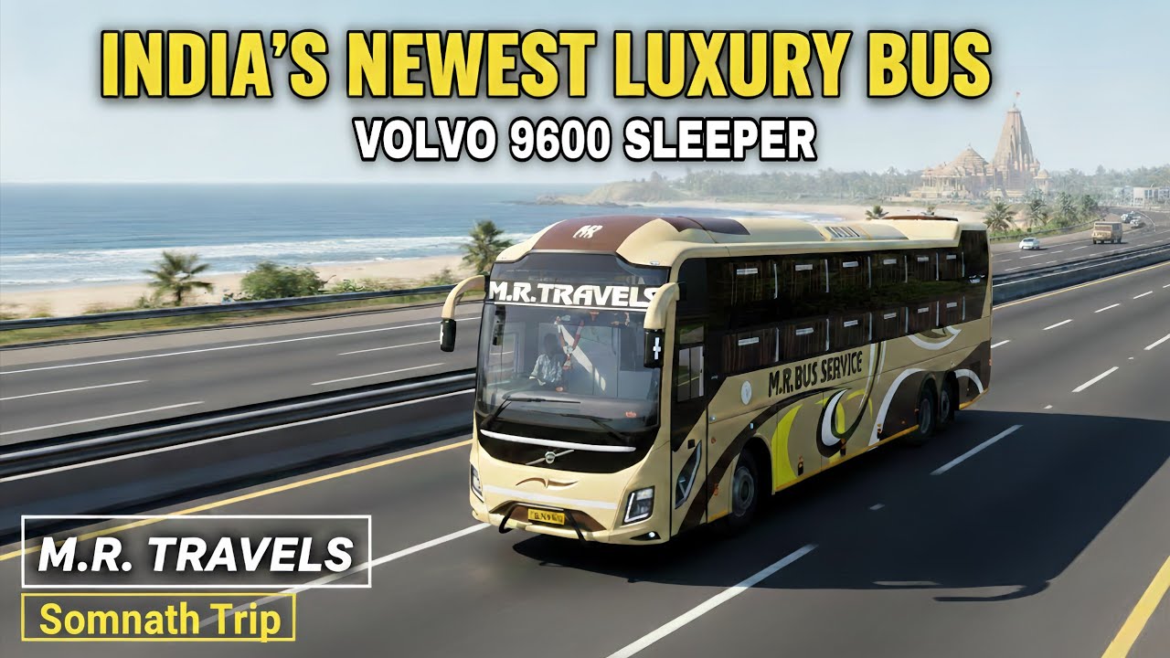 India’s Newest Luxury Bus: Volvo 9600 Sleeper Drive to Somnath | ETS2 Gameplay 🚩