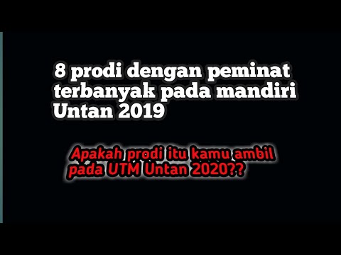 8 PRODI DENGAN PEMINAT TERBANYAK PADA MANDIRI UNTAN 2019