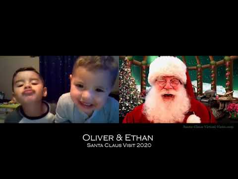 Zoom Santa Claus visit with Oliver and Ethan