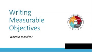 Writing Measurable Objectives