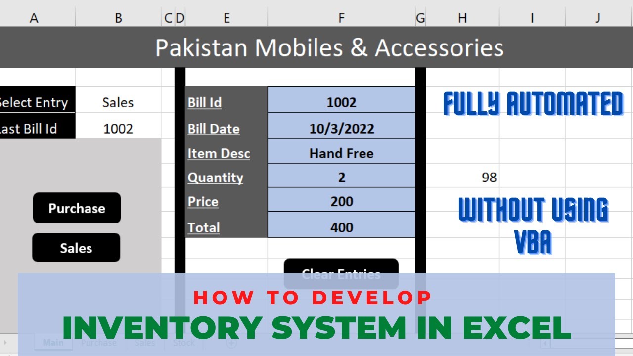 Fully Automated Inventory System in Excel | How to Develop Inventory ...