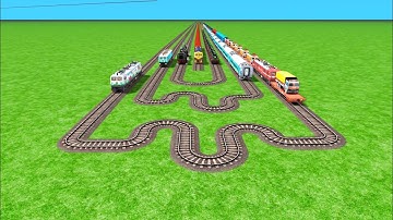 💖 SEVEN TRAINS PASSING THROUGH ON BIGGEST ROTATION RAILROAD TRACKS NETWORK/train railroad #railways 