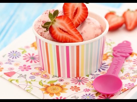 Ev Yapimi Cilekli Dondurma (Strawberry Icecream)