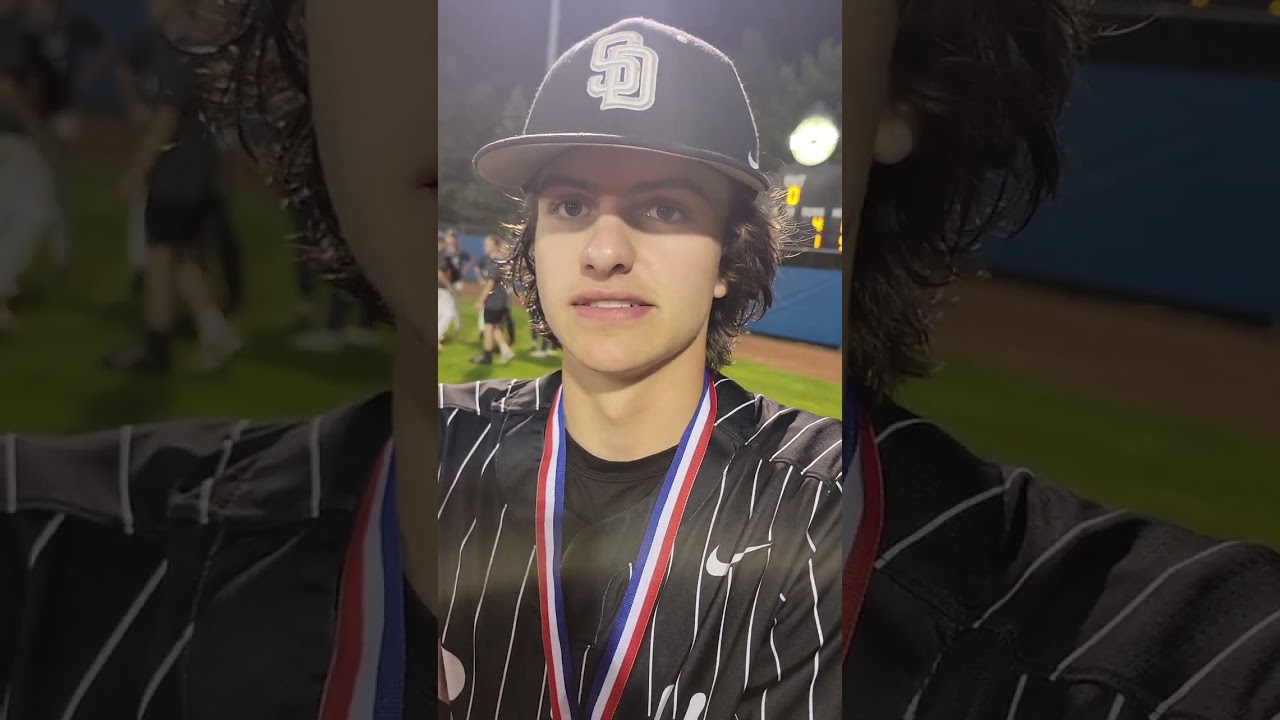 St. Dom's pitcher Ashton Hammond postgame Class D Baseball State Championship