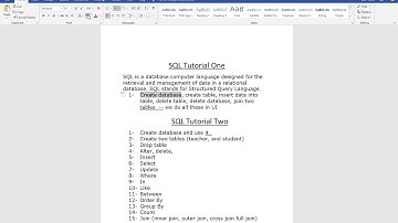 Sql For Beginners 1 - Somali