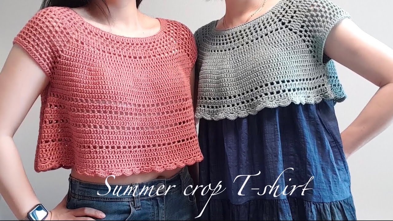 [ENG](코바늘)써머크롭티 How to crochet a summer cropped T-shirt for beginner