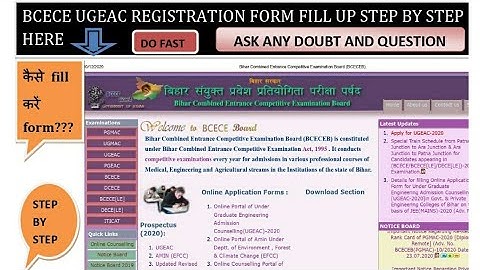 BCECE counselling Registration process step by step || UGEAC 2020 | Bihar Engineering