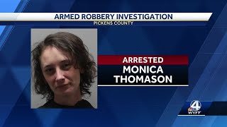 Woman arrested in armed robbery investigation in Pickens County