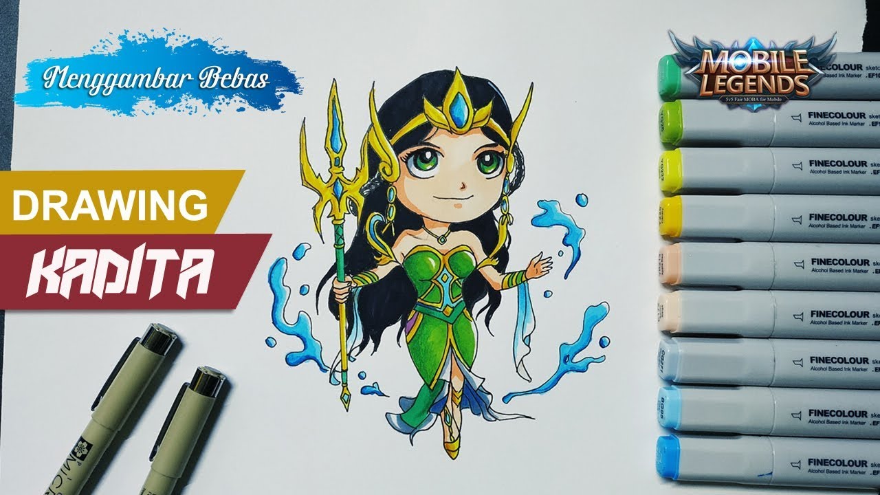 LUCU!! Menggambar Kadita - Drawing Chibi Kadita Mobile Legends - YouTube