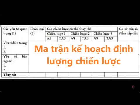 Video Ma trận kế hoạch định lượng chiến lược - youtube