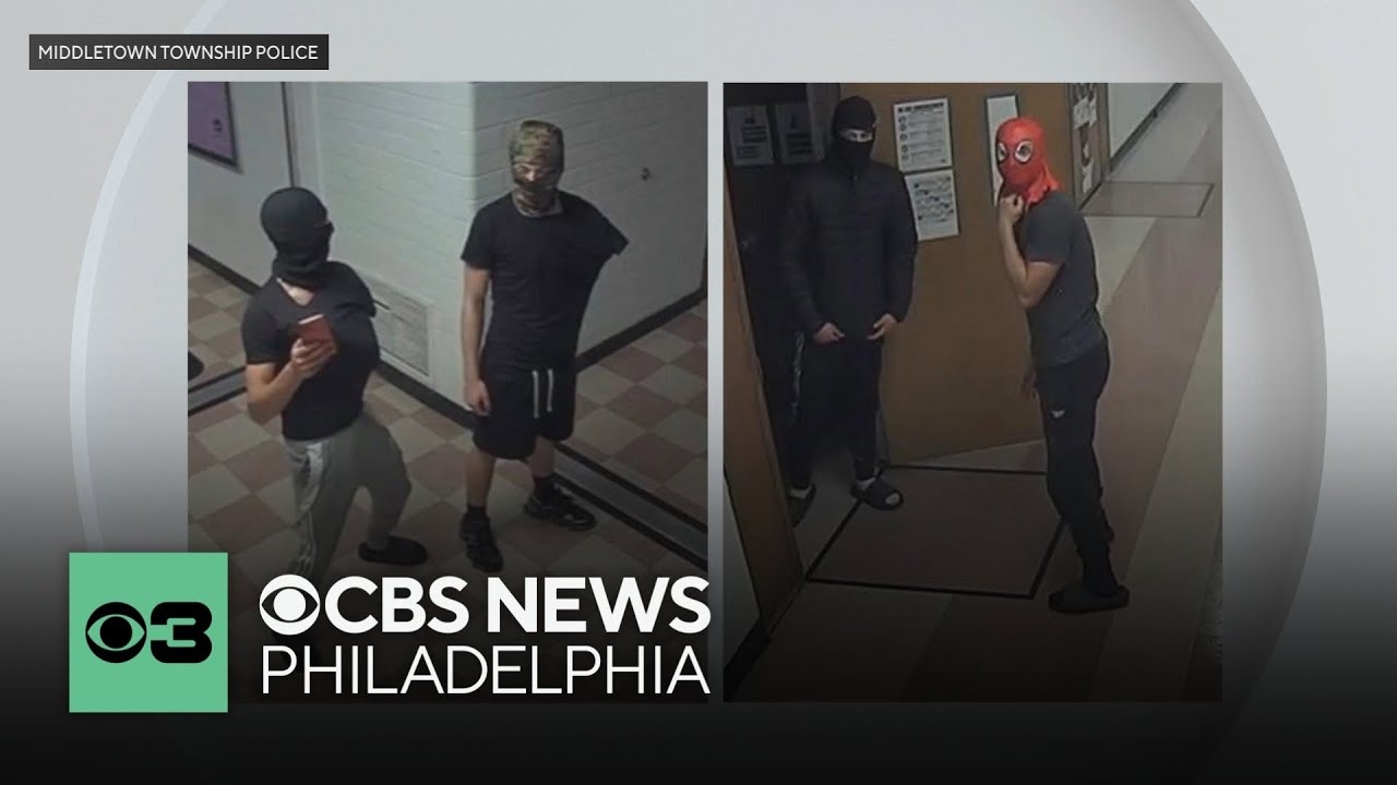 Bucks County police looking for 2 masked school burglary suspects - YouTube