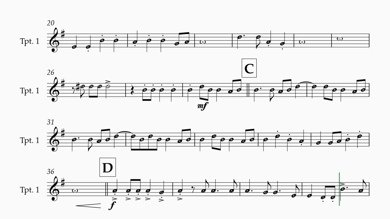 ทรัมเป็ตTrumpet in Bb 1 เพลงกราวกีฬา เวอร์ชั่น อ.วิจิตร์