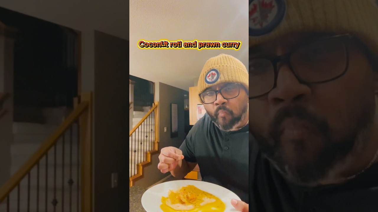 Prawn curry with coconut roti for me!