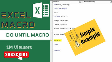 ADVANCE EXCEL | DO UNTIL LOOP MACRO | SIMPLE EXAMPLE