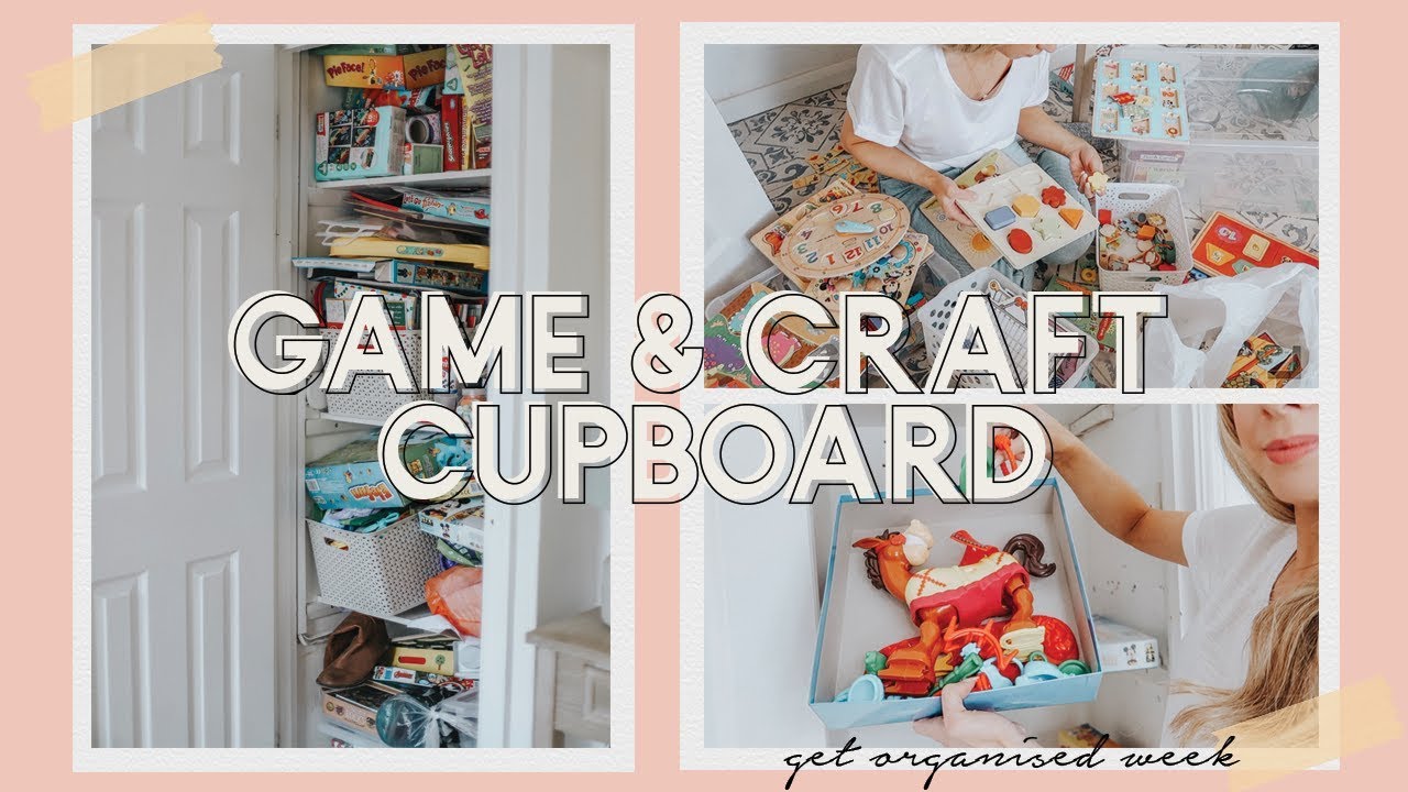 Organized Kids' Crafts and Games Closet - Caitlin Marie Design