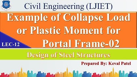 Lec-12_Collapse Load or Plastic Moment-02_Frame| Design of Steel Structures | Civil Engineering