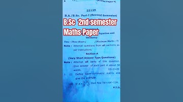 BS.c 2nd Semester Math Paper ||Important questions Math BSc 2nd sem||#vbspu#university#bscmaths#math