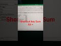 Shortcut key to apply sum function in Excel #excel #shortcuts #tips #shorts #vairalvideo #tranding