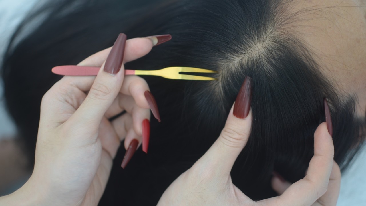 ASMR Hair Play No Talking And Hair Parting, Gentle Hair Sounds For Rest & Sleep