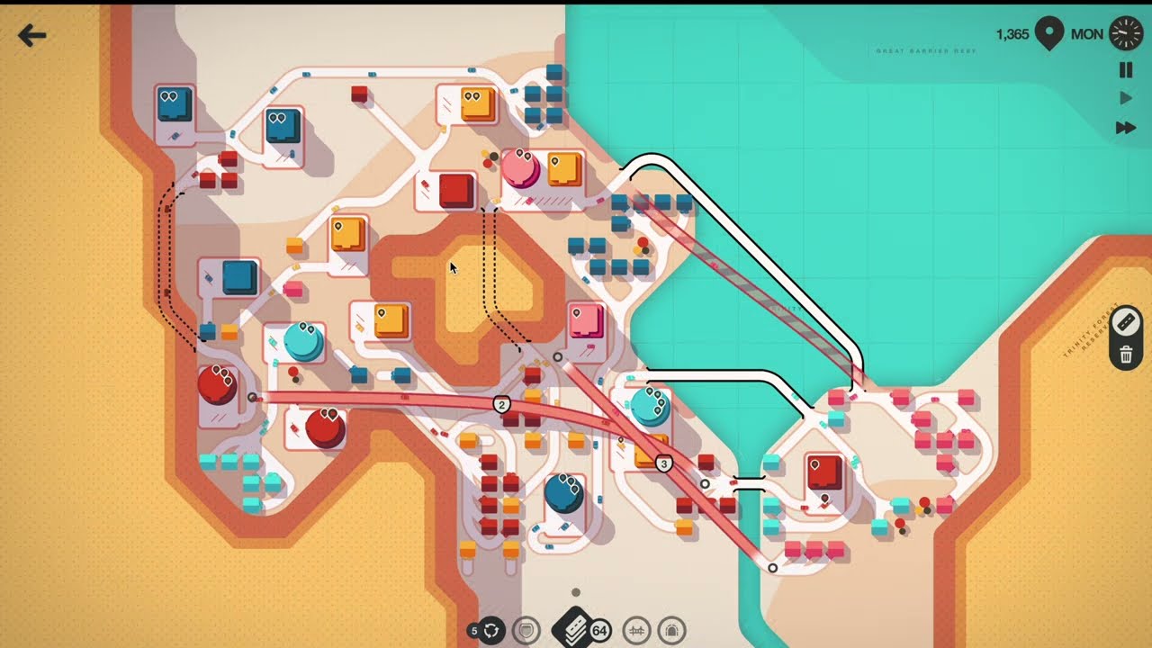 World No. 14; Top 1% | Mini Motorways | Map: Cairns | Score: 4172