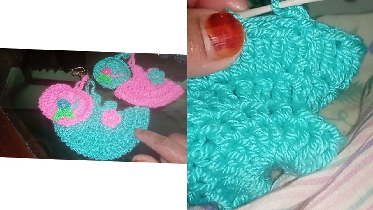 How To Make Beautiful Crochet Mini Dress and Hat Key Chain | Crochet Wool Ideas 💃🧑‍🌾♥️
