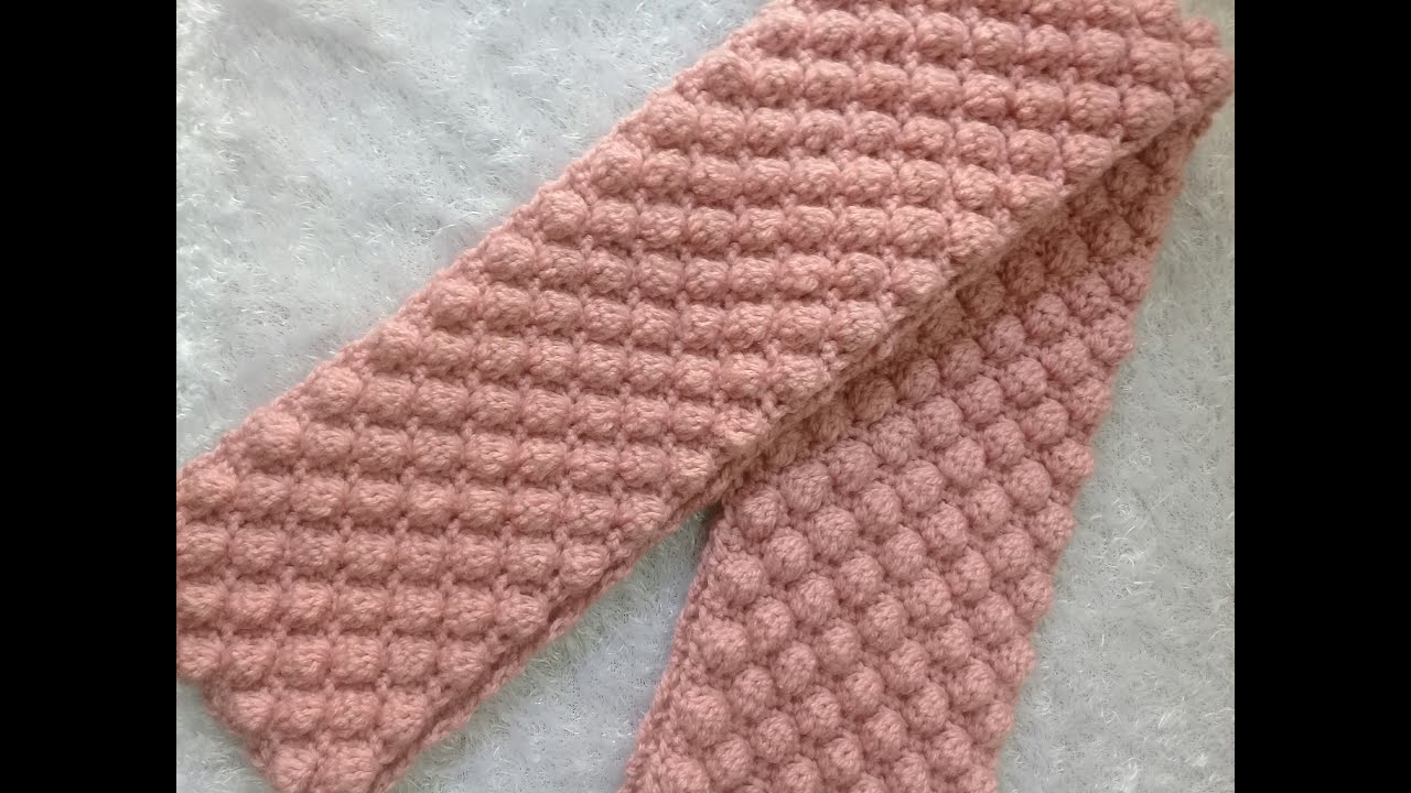 كروشيه كوفية حريمي سهلة وبسيطة للمبتدئات كورشية شال نسائي سكارف كروشيه Easy Crochet Scarf Youtube