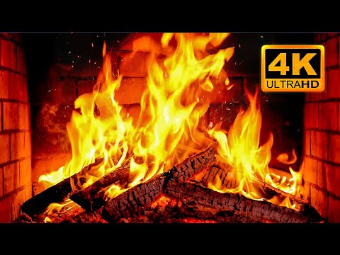 🔥 Fireplace 4K UHD! Fireplace with Crackling Fire Sounds. Fireplace Ambience